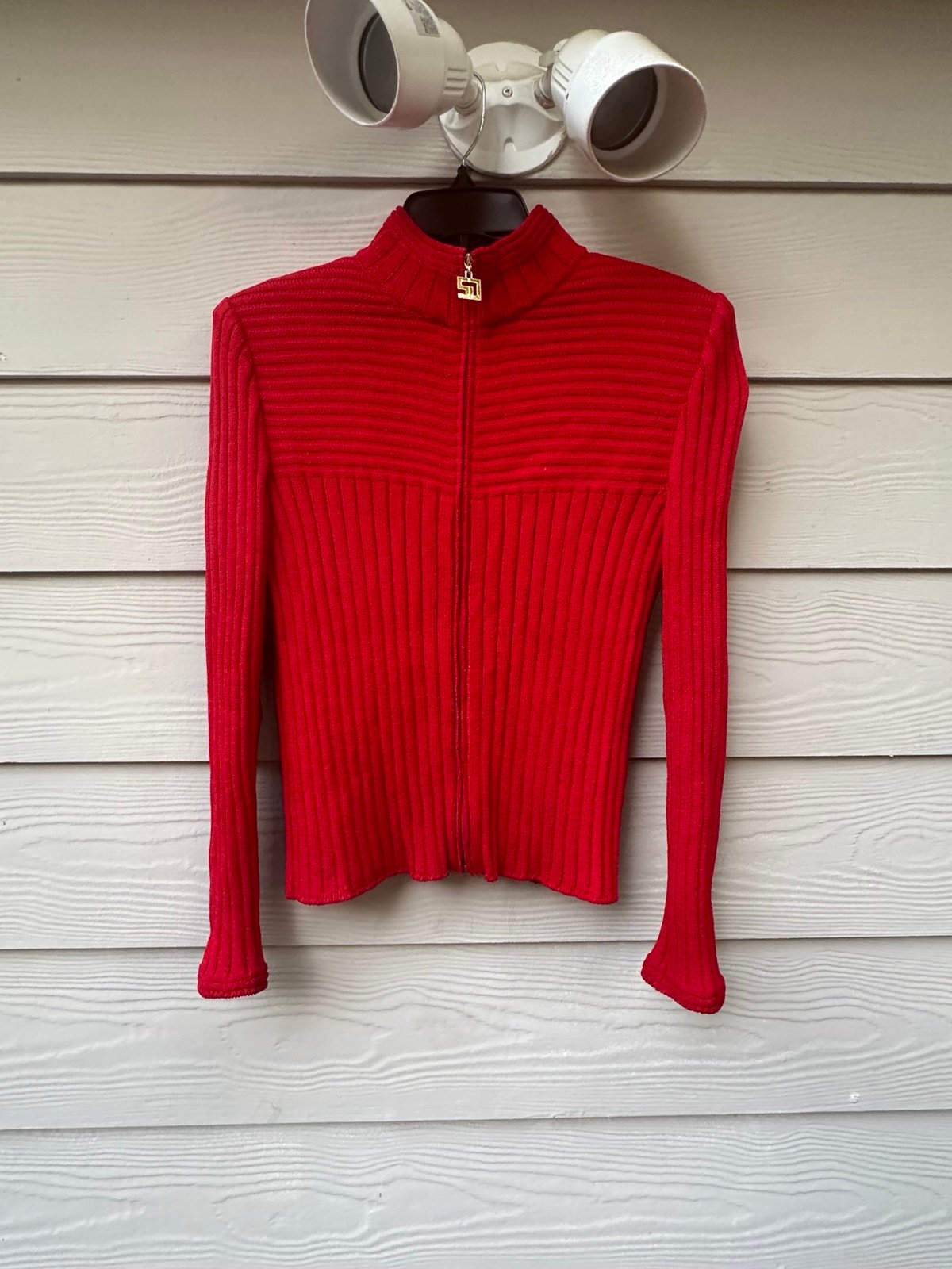 St John Sport vintage Santana knit cardigan sweater full zip