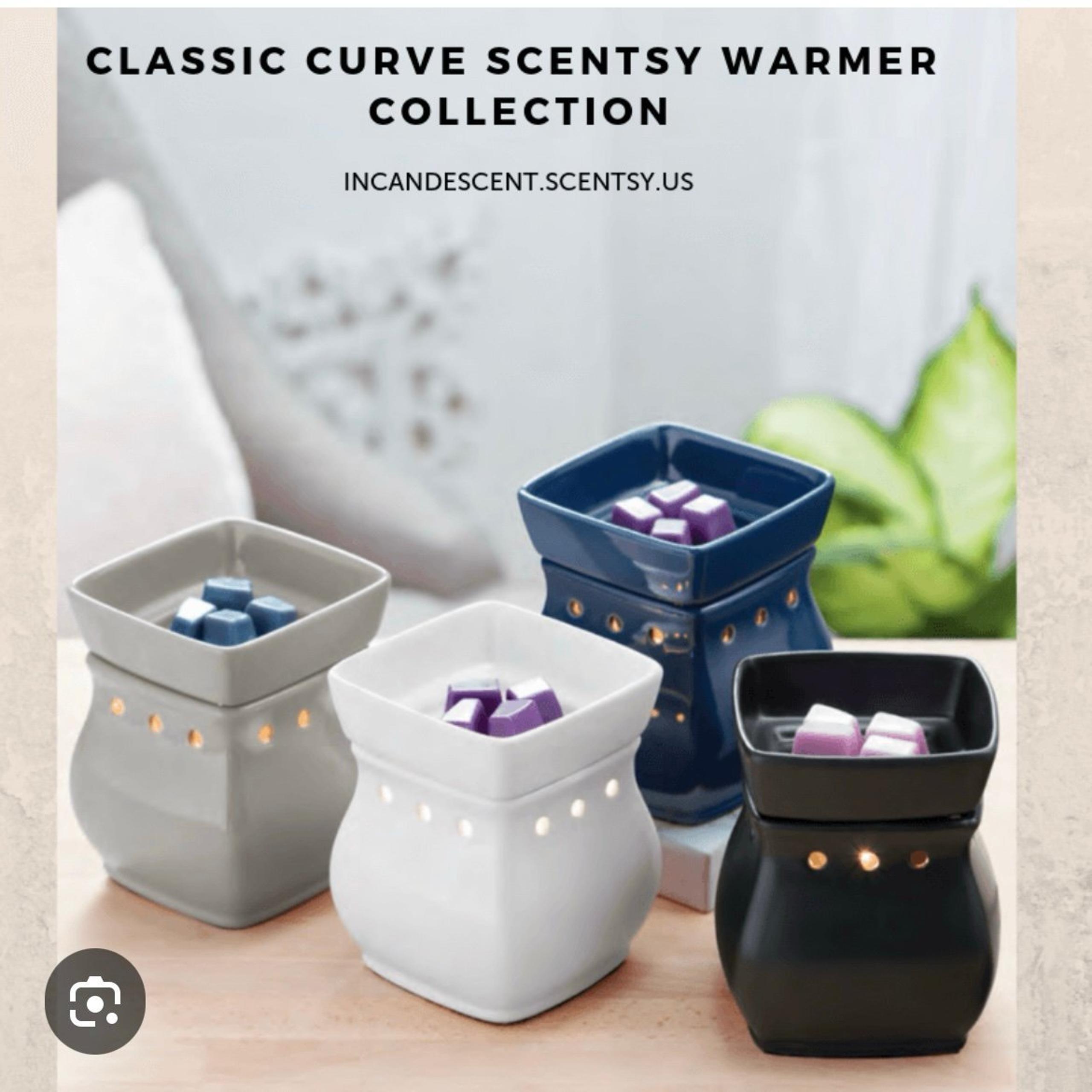 Scentsy Full Size Classic Curve Satin Black Warmer In Box & Wax Bar