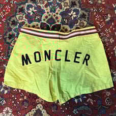 Moncler Men's Sz Large Swim Trunks Shorts Dark Lime Green Fluorescent Yellow