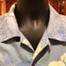 Tommy Bahama men’s 100% silk camp shirt. Sharp blue with tropical print. Large