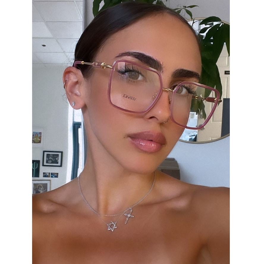 NEW Versace VE1288 Metal Rose Gold Round Eyeglasses Frames