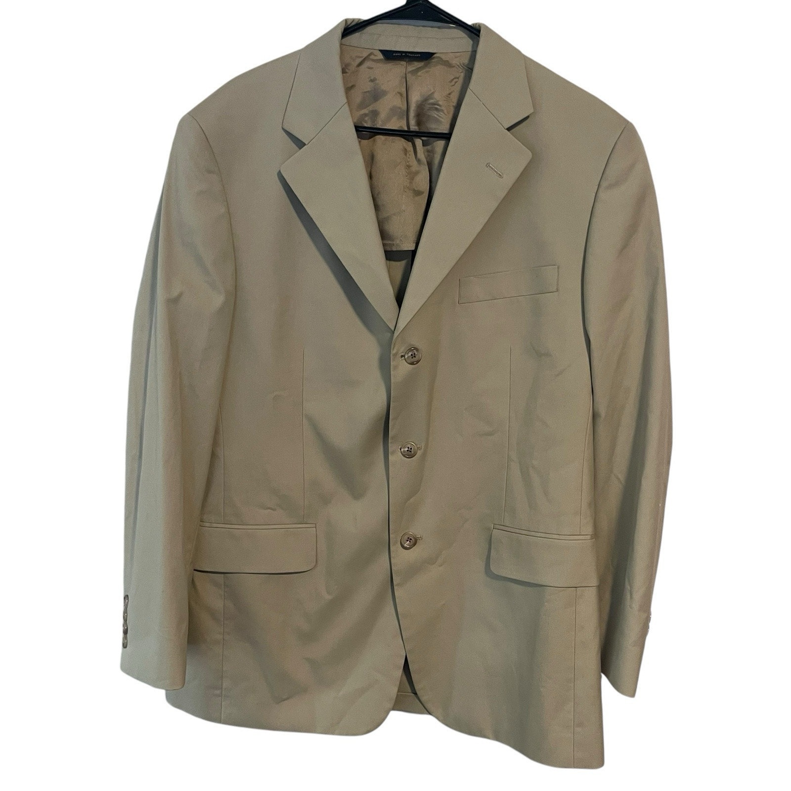 Brooks Brothers Tan Brookscool Poplin Sport Coat Jacket 40R 2 Button