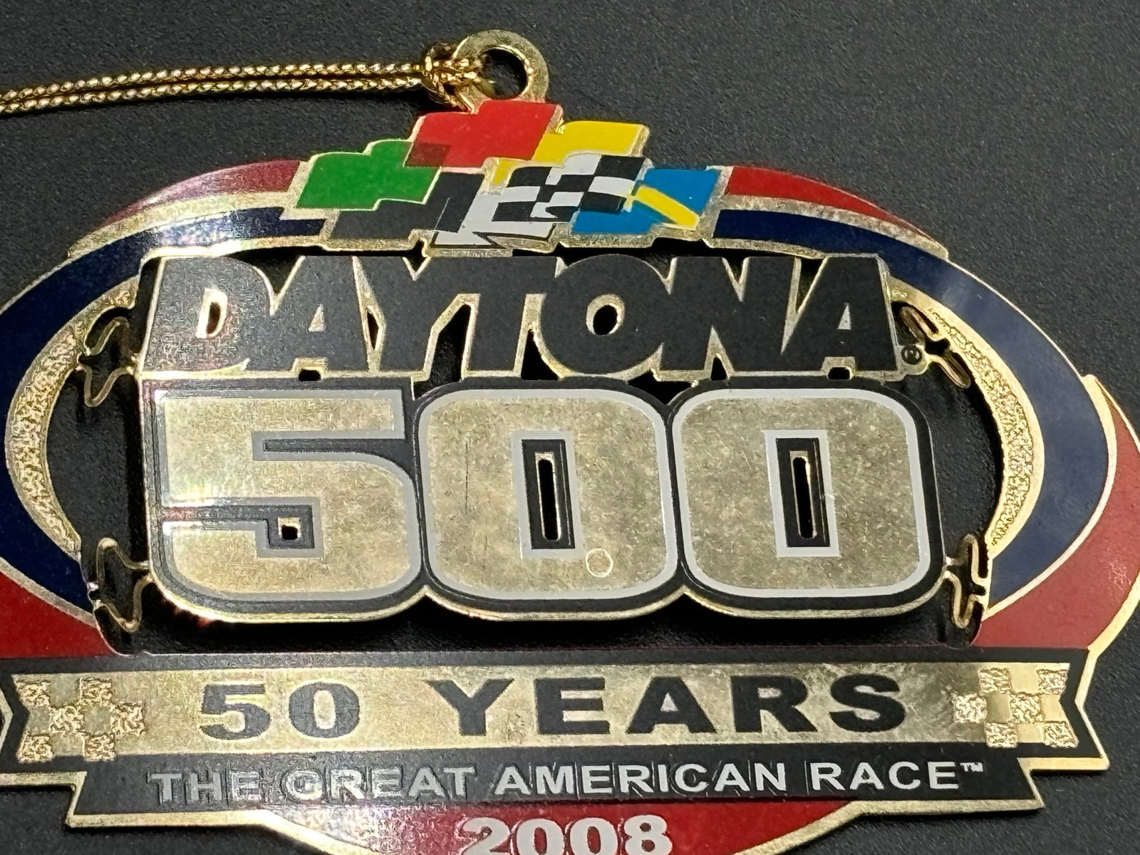 Daytona 500 50th Anniversary Ornament and Lapel Pin