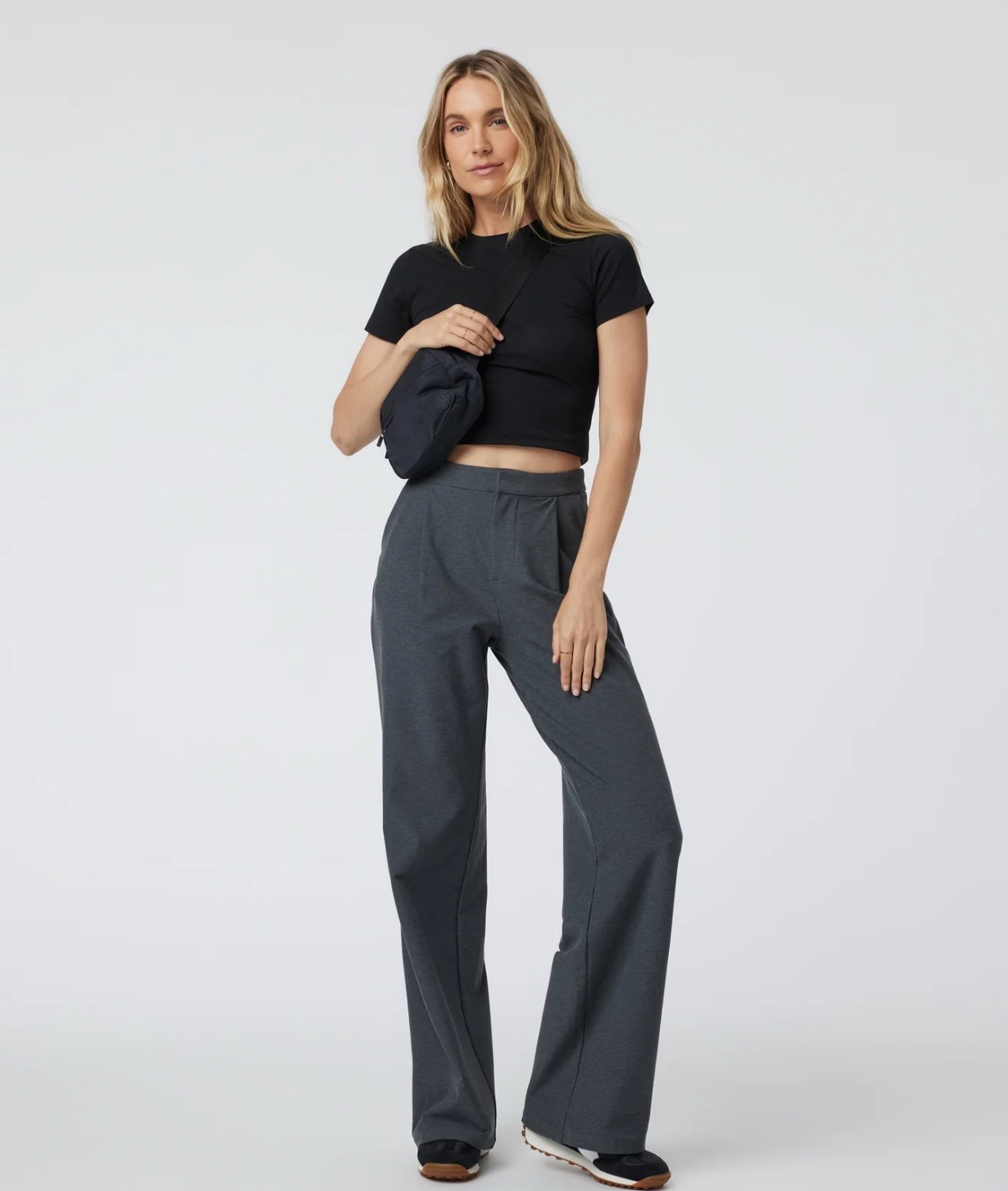 VUORI wide leg Trouser Women's Size S Ecru Heather VW4089 NWOT