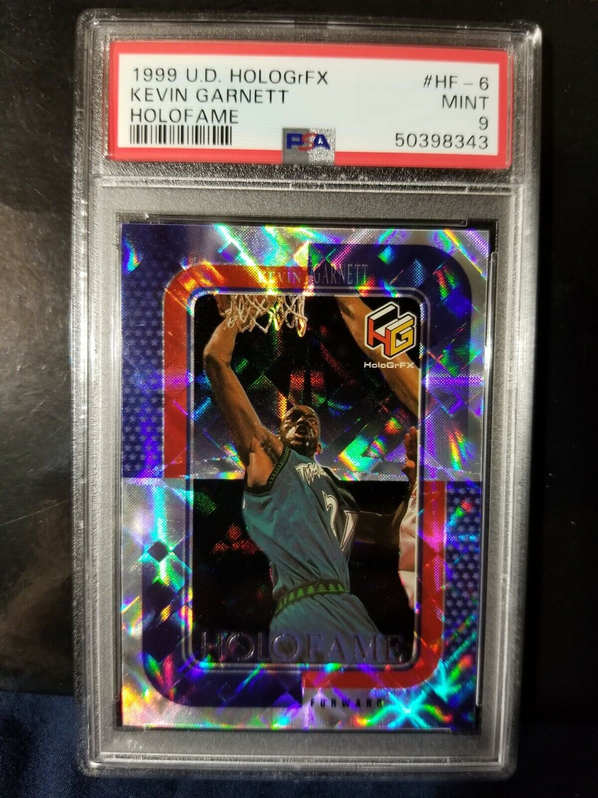 99 UD HoloGrFX Holofame Kevin Garnett #HF-6 Insert Rare HOFPSA 9 only 1 higher