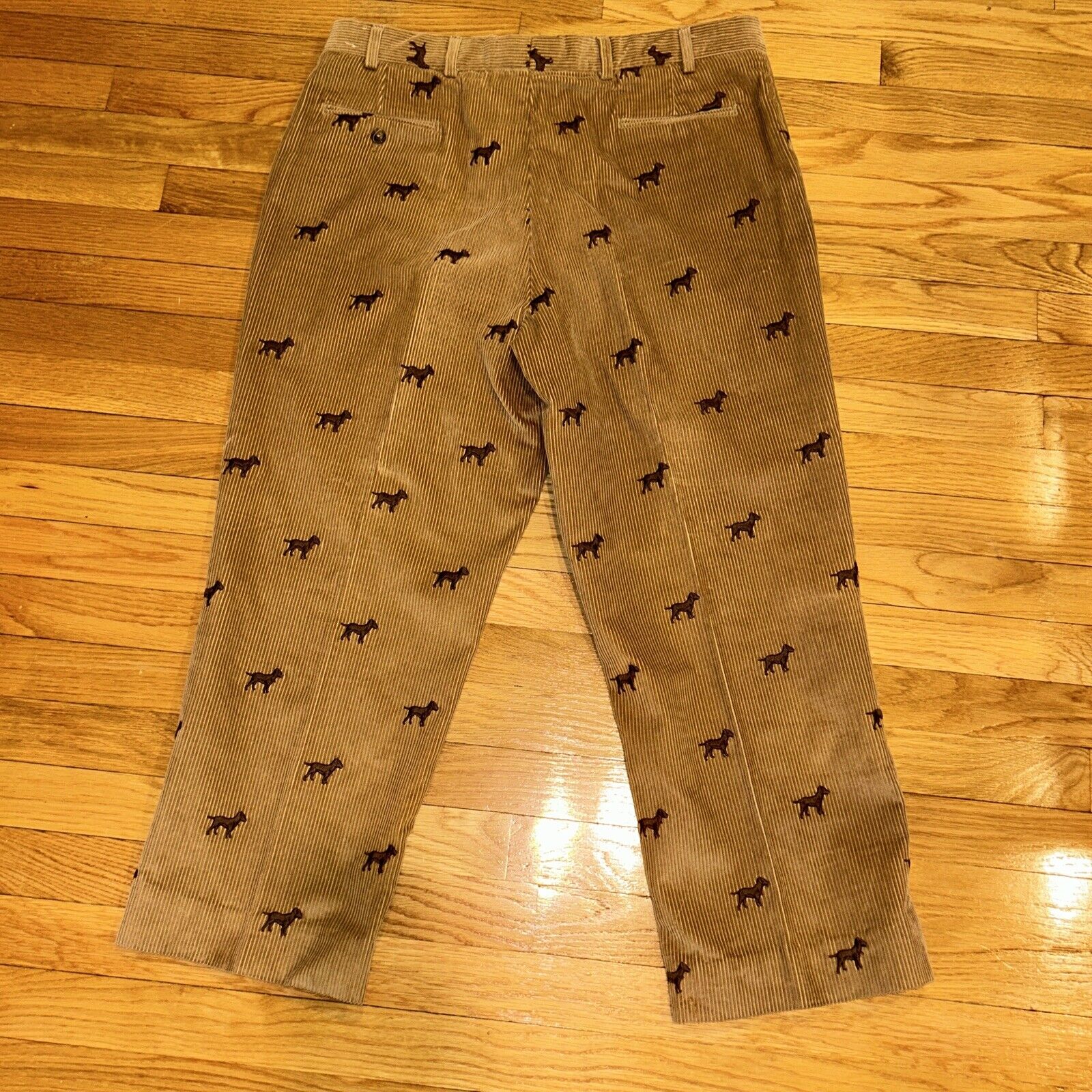 Orvis Dog Embroidered tan Corduroy Mens Pants Size 38x26