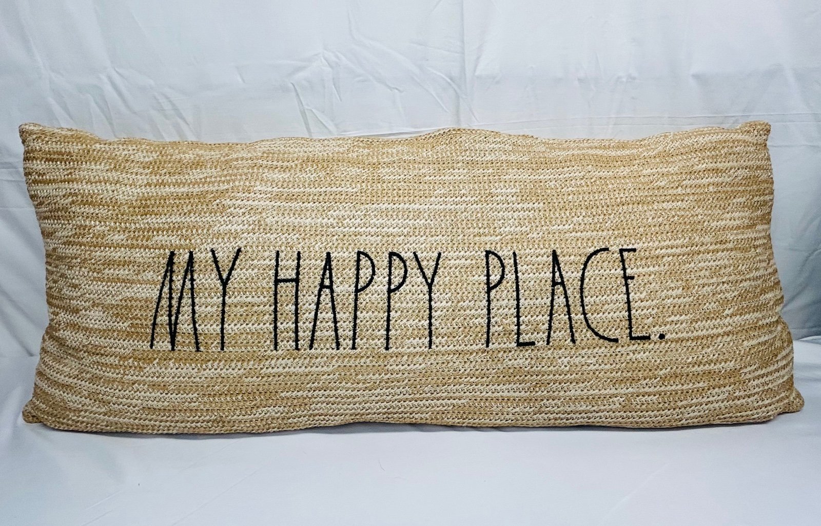 Rae Dunn My Happy Place Indoor / Outdoor Pillow 14x35 body pillow
