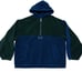 Vintage Eddie Bauer Fleece Hoodie Blue Green Colorblock Half Zip Size L
