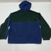 Vintage Eddie Bauer Fleece Hoodie Blue Green Colorblock Half Zip Size L