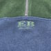 Vintage Eddie Bauer Fleece Hoodie Blue Green Colorblock Half Zip Size L