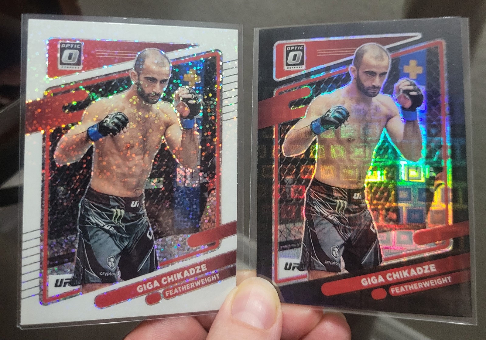 2022 Donruss Optic UFC Giga Chikadze Black Pandora & White Sparkle