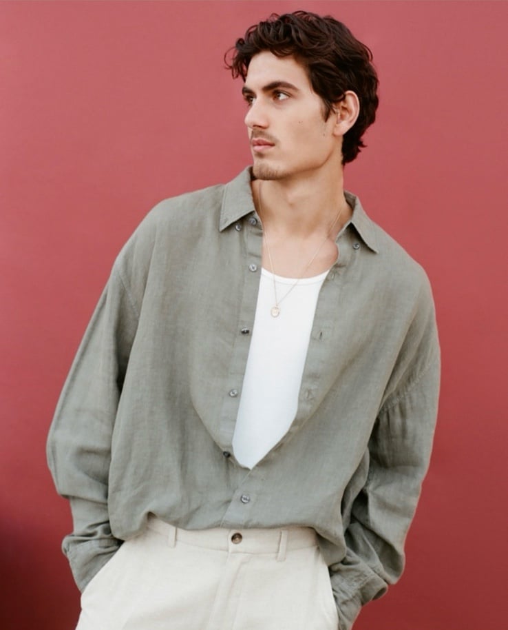 100% Linen Button-Up Shirt