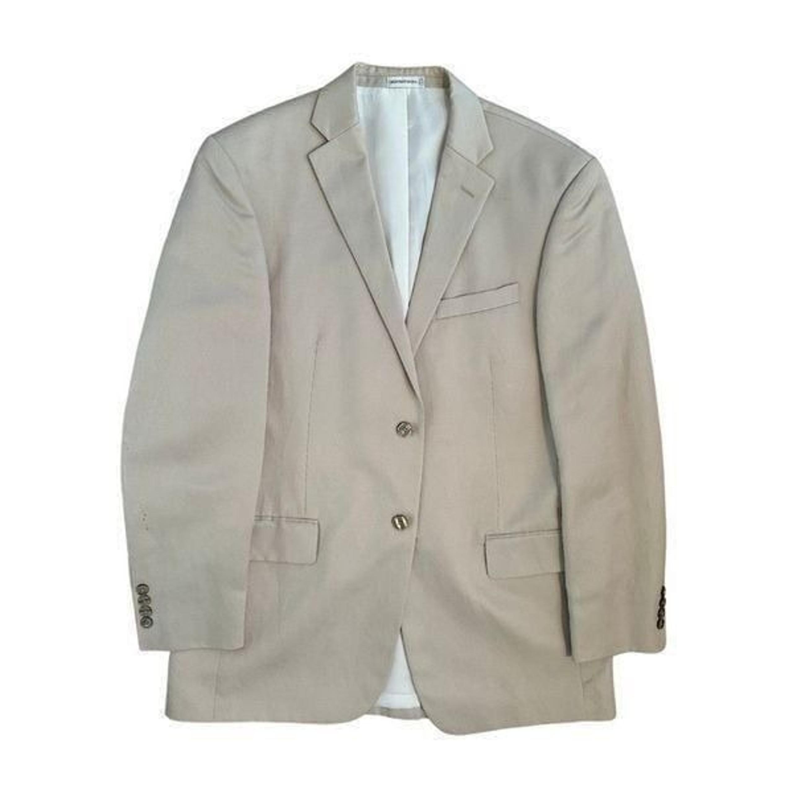 Geoffrey Beene Mens Tan Two Button Sport Coat Blazer Jacket Size 42L