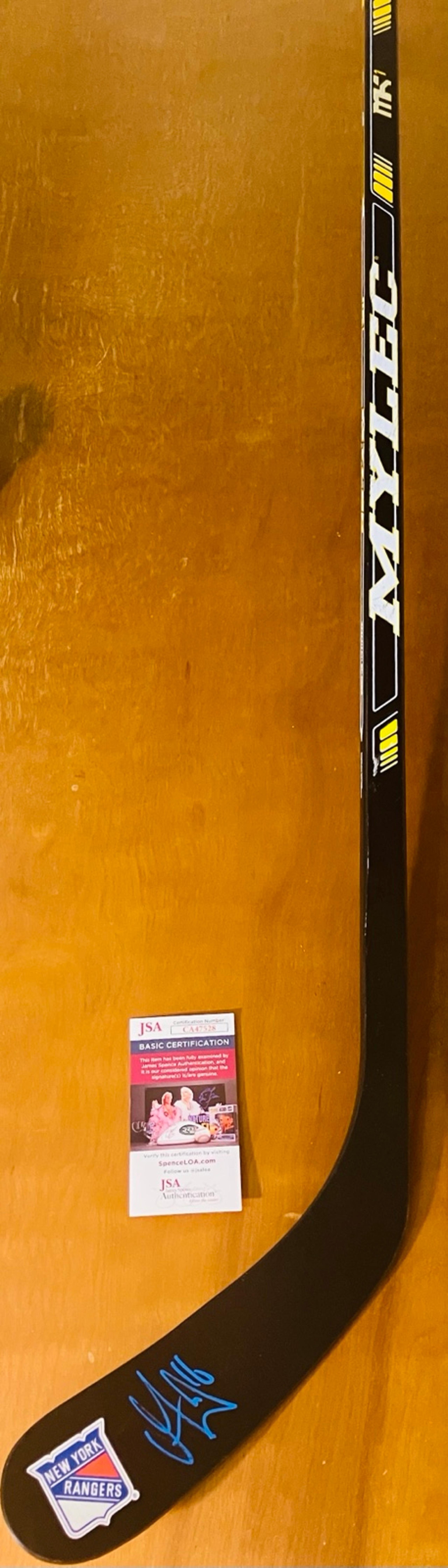 VINCENT TROCHECK SIGNED AUTOGRAPHED NEW YORK RANGERS F/S HOCKEY STICK JSA COA!