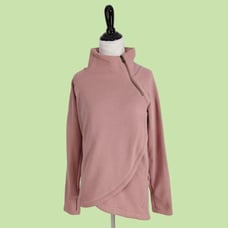 Athleta XS Pink Cozy Karma Asym Pullover Sweatshirt