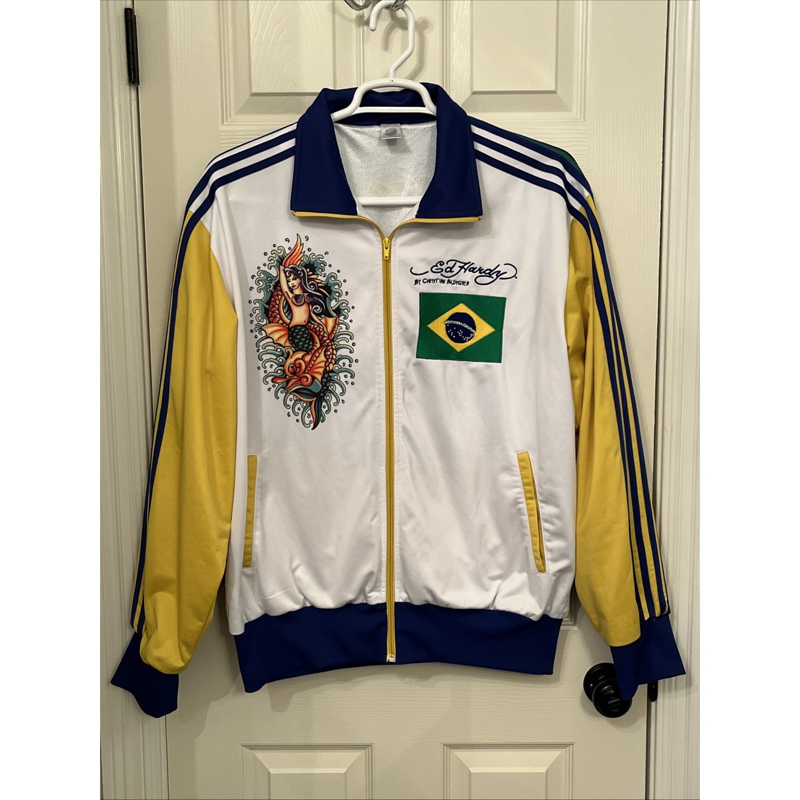 Ed Hardy By Christian Audigier Men's Brazil Jacket Death To Glory Sz Large READ