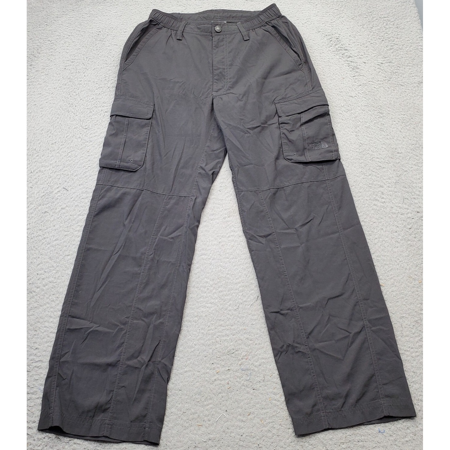 The North Face Cargo Pants Mens 28 Black Utility Pockets Elastic Waist Wide Leg