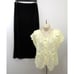 2-Piece Formal Ivory Ribbon Button Front Jacket-Black Maxi Skirt Evening Sz Med