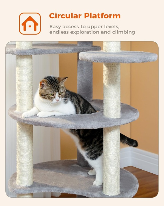61 Cat Tree Tower for Indoor Cats with Private Cozy Condo -7sz5