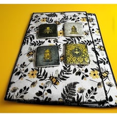 Bee Themed Bundle Set Of 4 Handmade Ceramic Coasters, 2 Placemats
