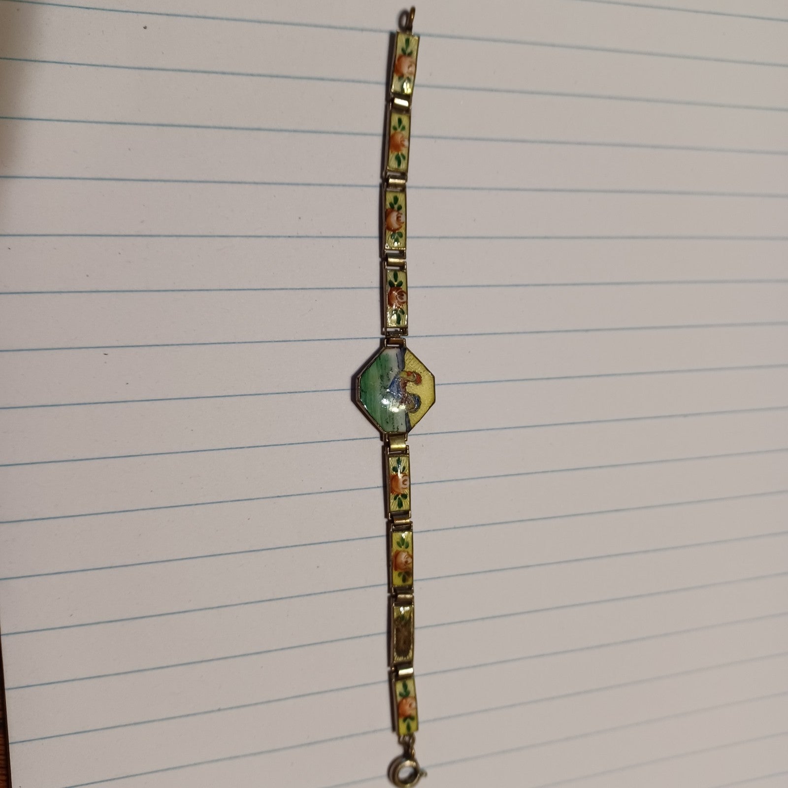 Vintage shops Czechoslovakia Guilloche Enamel Child's Bracelet