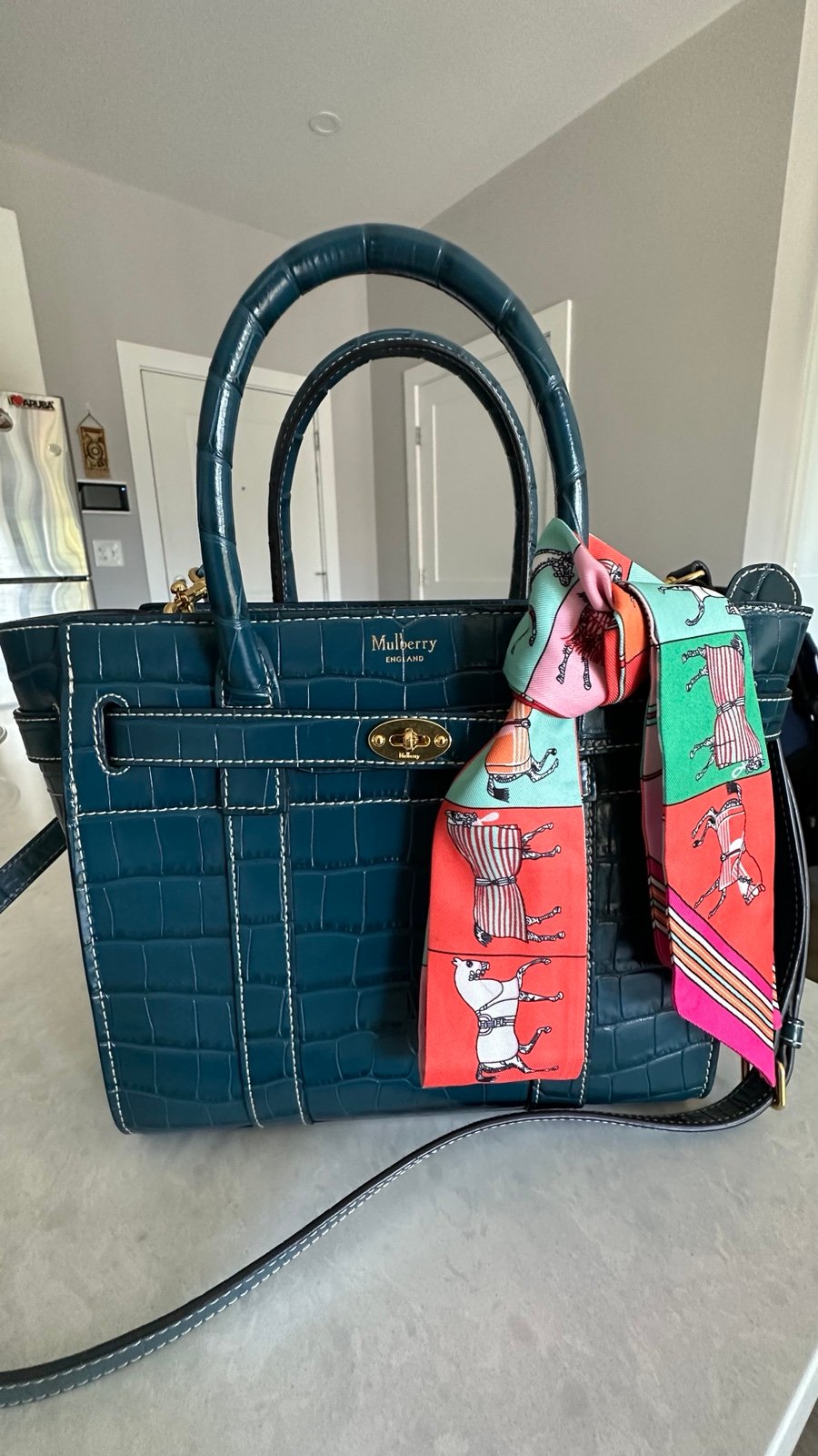 Mulberry Bayswater croc embossed tote