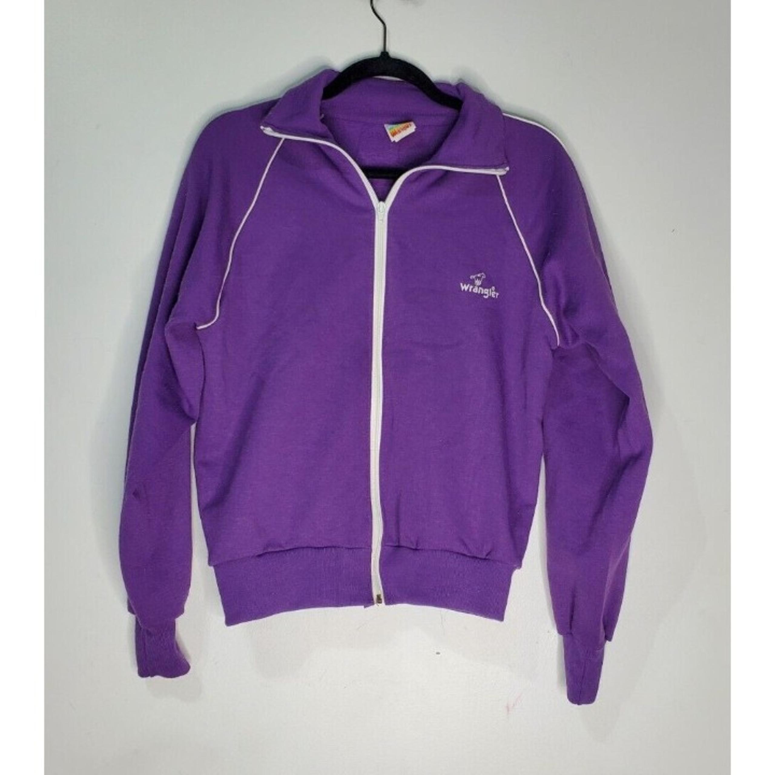 Vintage 70s Wrangler Purple Retro Terry Track Jacket Full Zip Active Soft