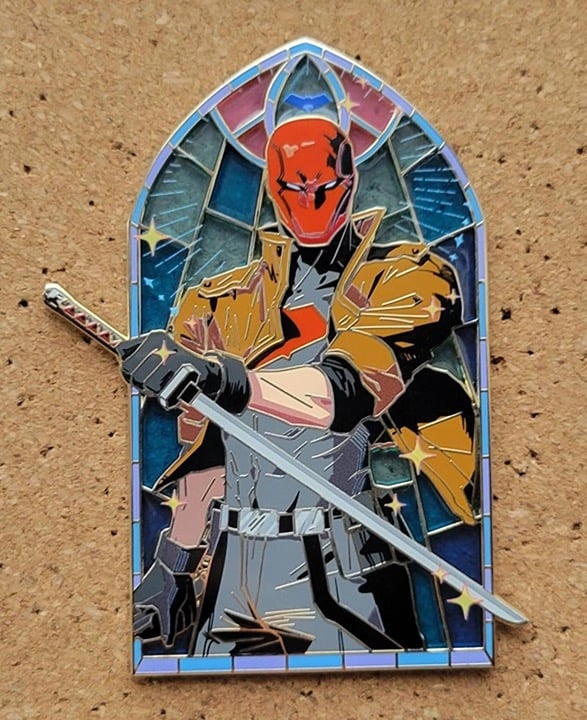 DC Batman Redhood Stainglass Light Blue Variant Enamel Pin