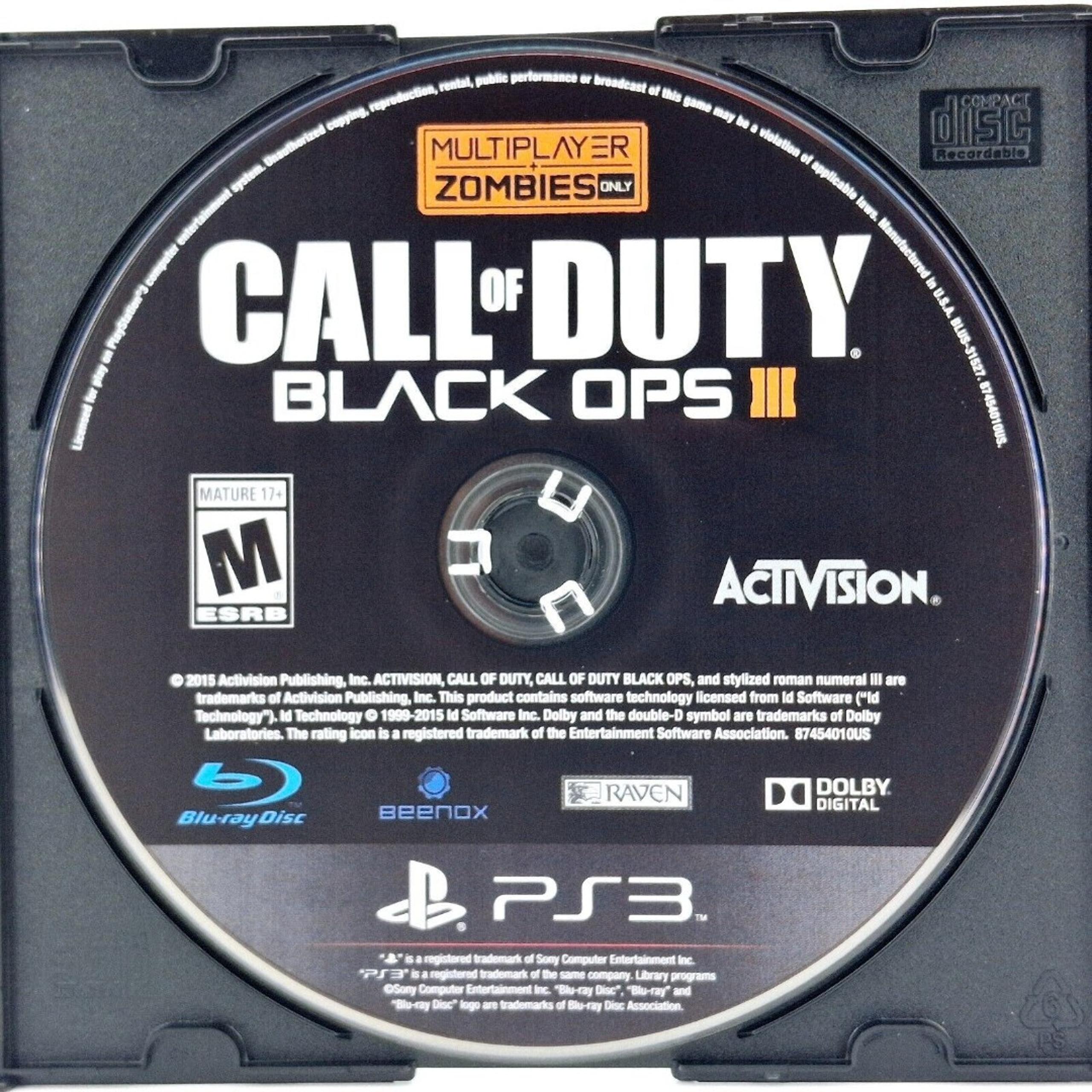 Call Of Duty: Black Ops III (PS3 Sony PlayStation 3, 2015) DISC ONLY