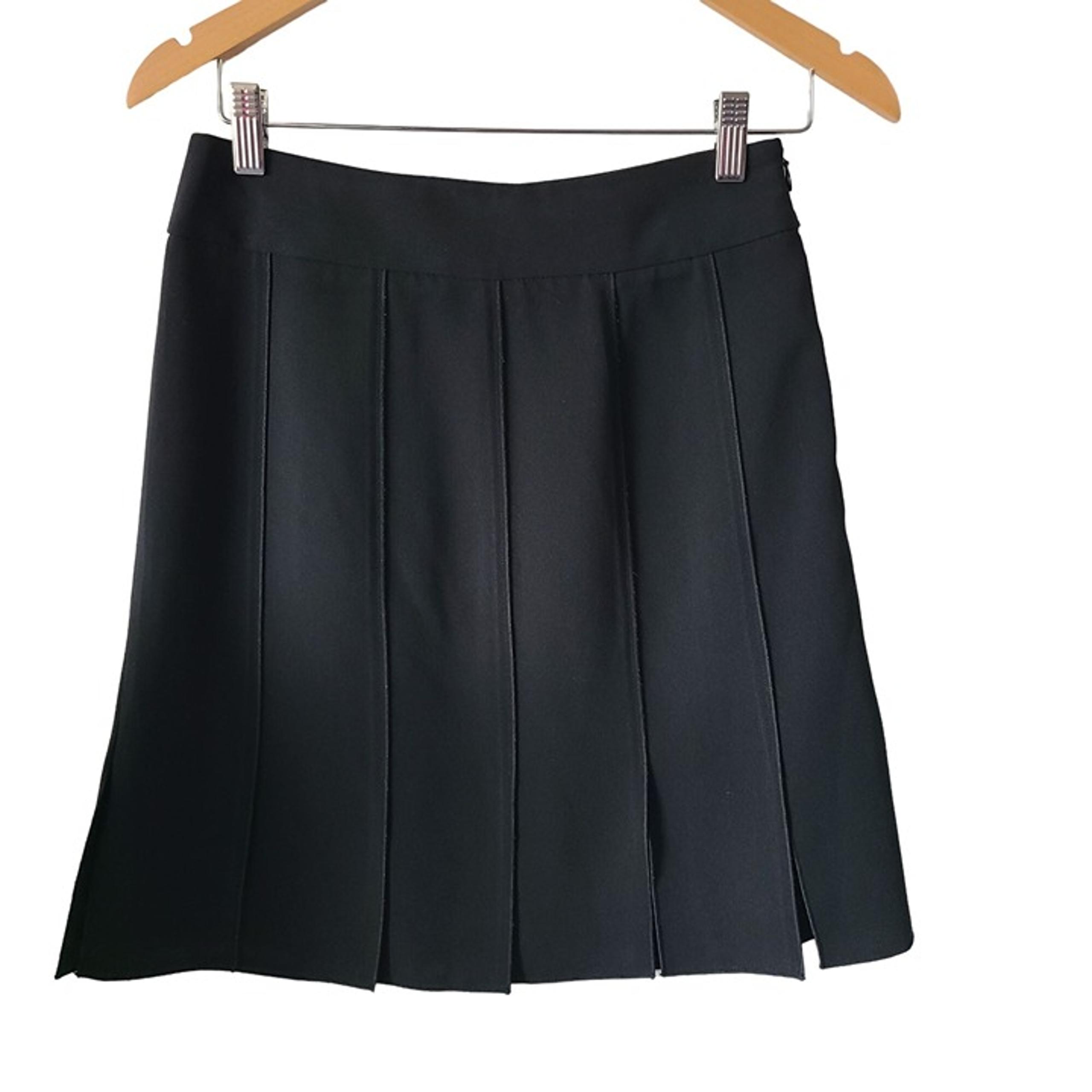 VTG Cache US Women's Size 0 Open Pleated Mini Skirt Black Lightweight Y2K
