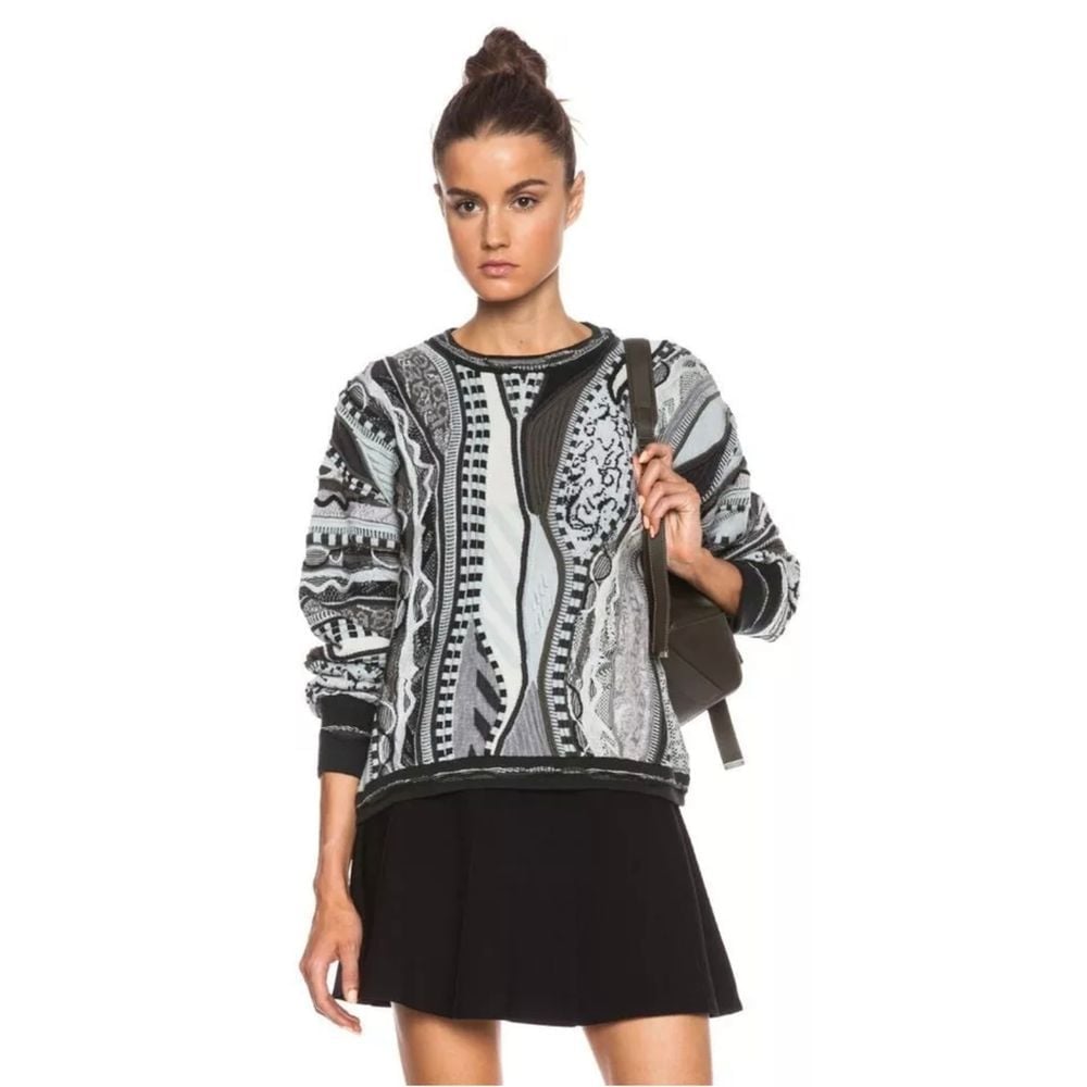 COOGI x RAG & BONE 3D Knit Cropped Sweater Flynt Green Women's NWT 450 Sz M