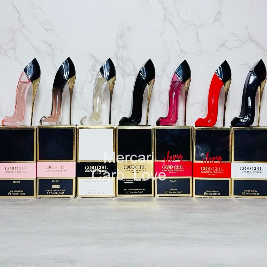 Carolina Herrera Good Girl Collection 7-Pc MINIATURE Perfume Set 7mL Each Dabber