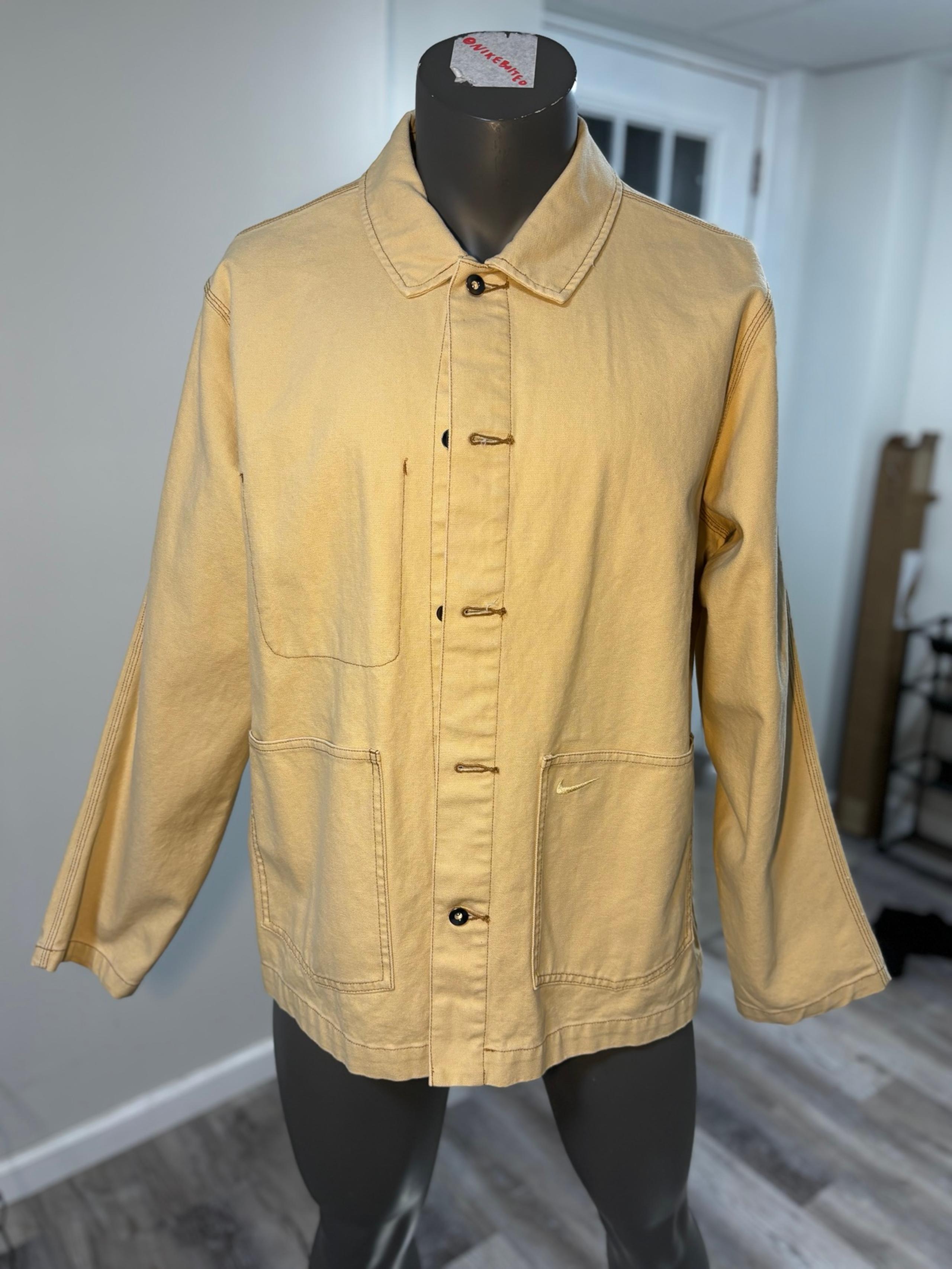 Nike Life Chore Coat Canvas Jacket Sesame Tan Khaki Men's Size Large FN0356-252