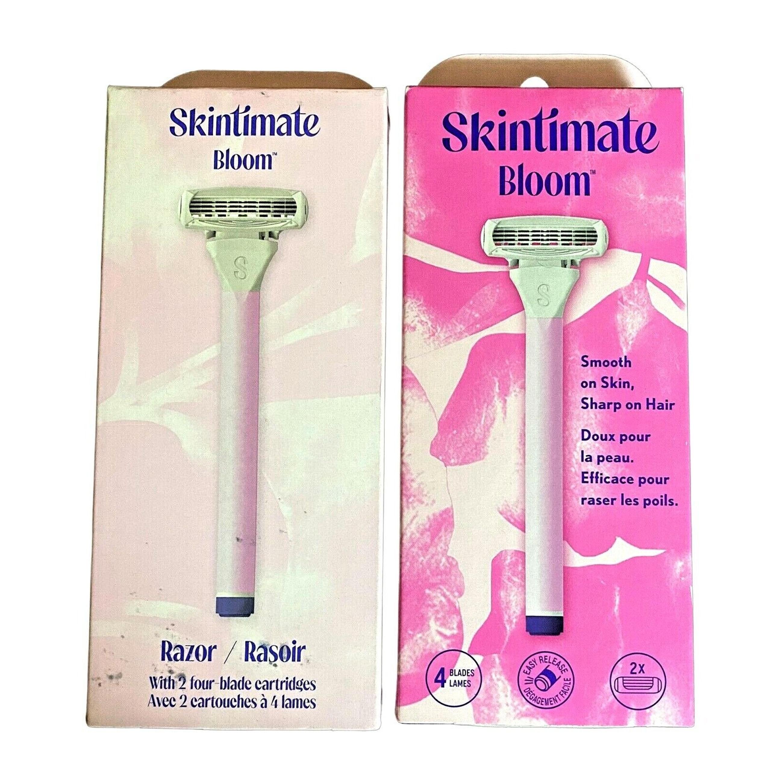 Skintimate Bloom Razor Box - 1 Razor Handle & 2 Razor Cartridges Each - LOT of 2