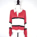 Free People Party Polo Red Sequin Striped Long Sleeve Shirt