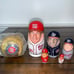 (NEW) Washington Nationals Gold Souvenir Baseball + Nationals Nesting Doll Toys
