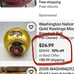 (NEW) Washington Nationals Gold Souvenir Baseball + Nationals Nesting Doll Toys