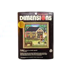 Vintage 1980 Dimensions Needlepoint Kit Charles Wysocki Art Florist 5 x5 #7003