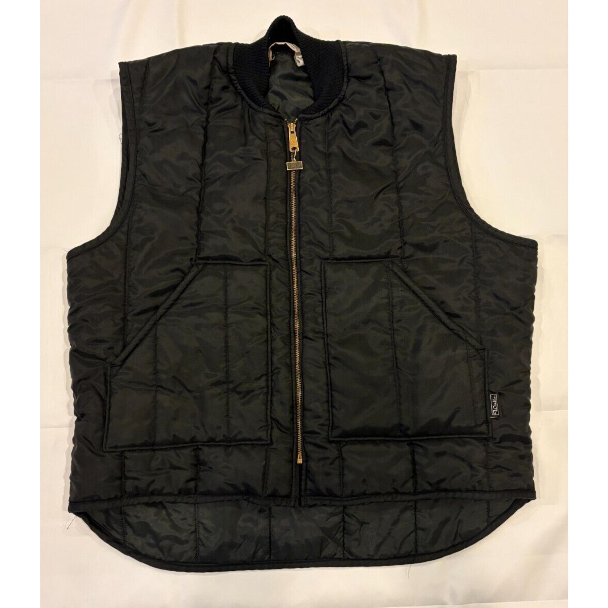 Vintage Walls Blizzard Pruf Vest Mens XL Black Insulated Quilted Made in USA