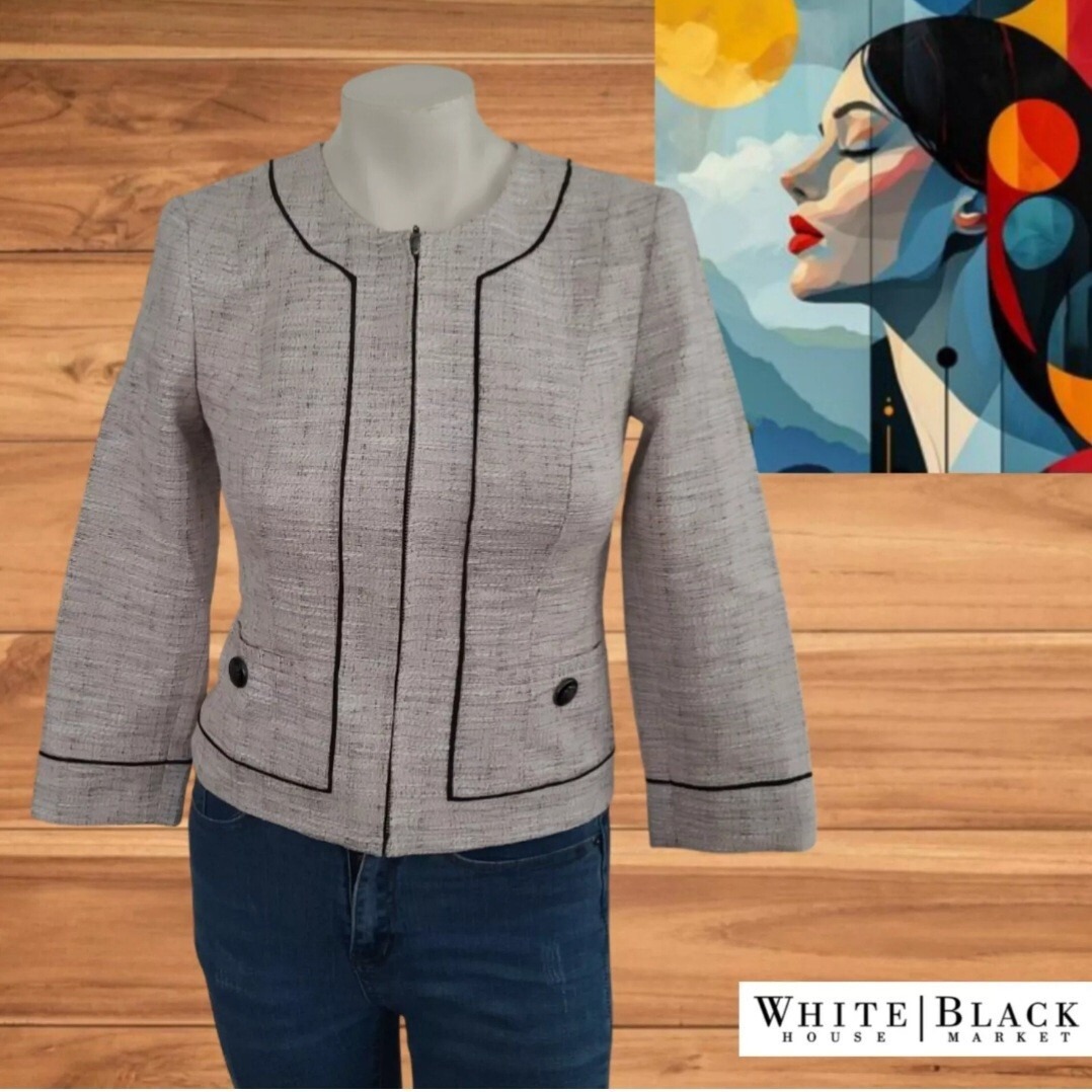 160 White House Black Market Blazer Women's Cotton Blend Sz 00