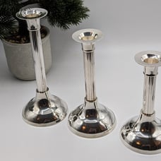 Vintage International Silver Co Set of 3 Silver Plate Candlesticks