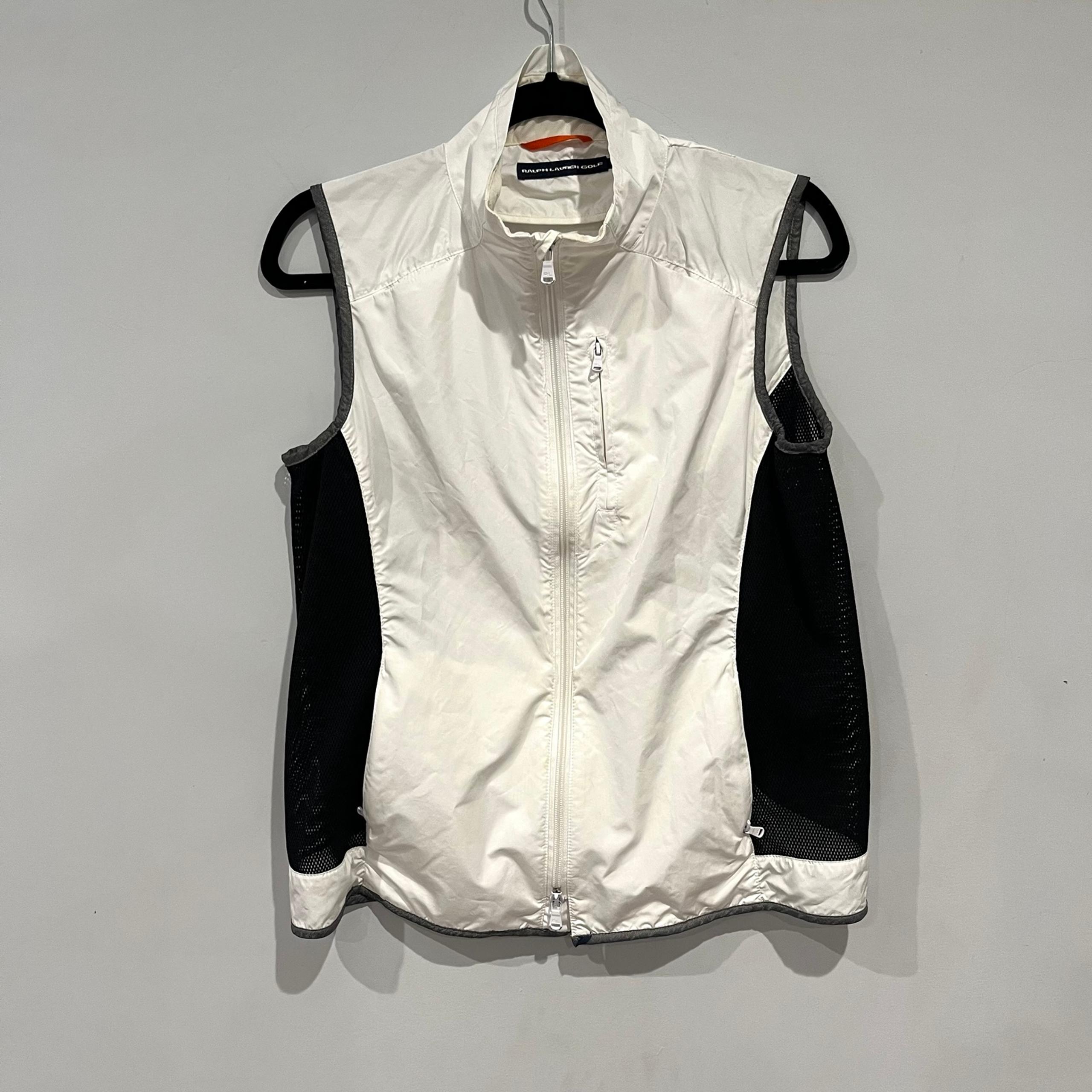 Ralph Lauren Golf Vest Women Medium White Full-Zip Top Athleisure Mesh Sports