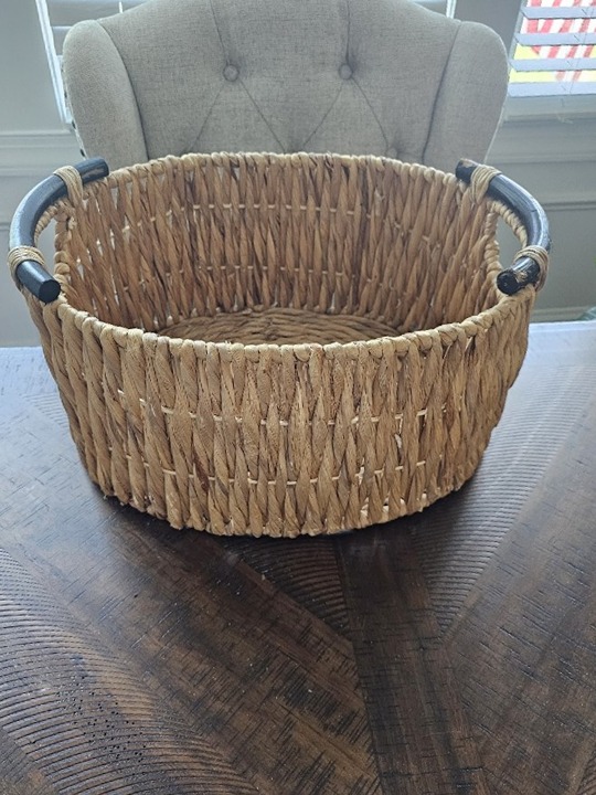 Oval Handled Natural Reed Basket