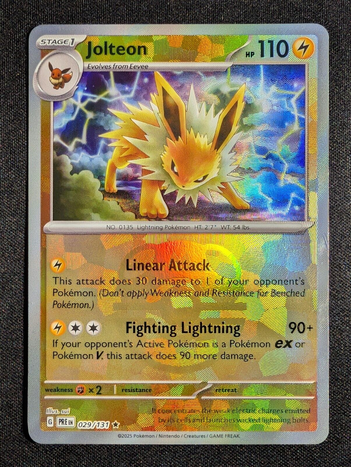 Pokemon Jolteon 029/131 Master Ball Reverse Holo Prismatic Evolutions NM