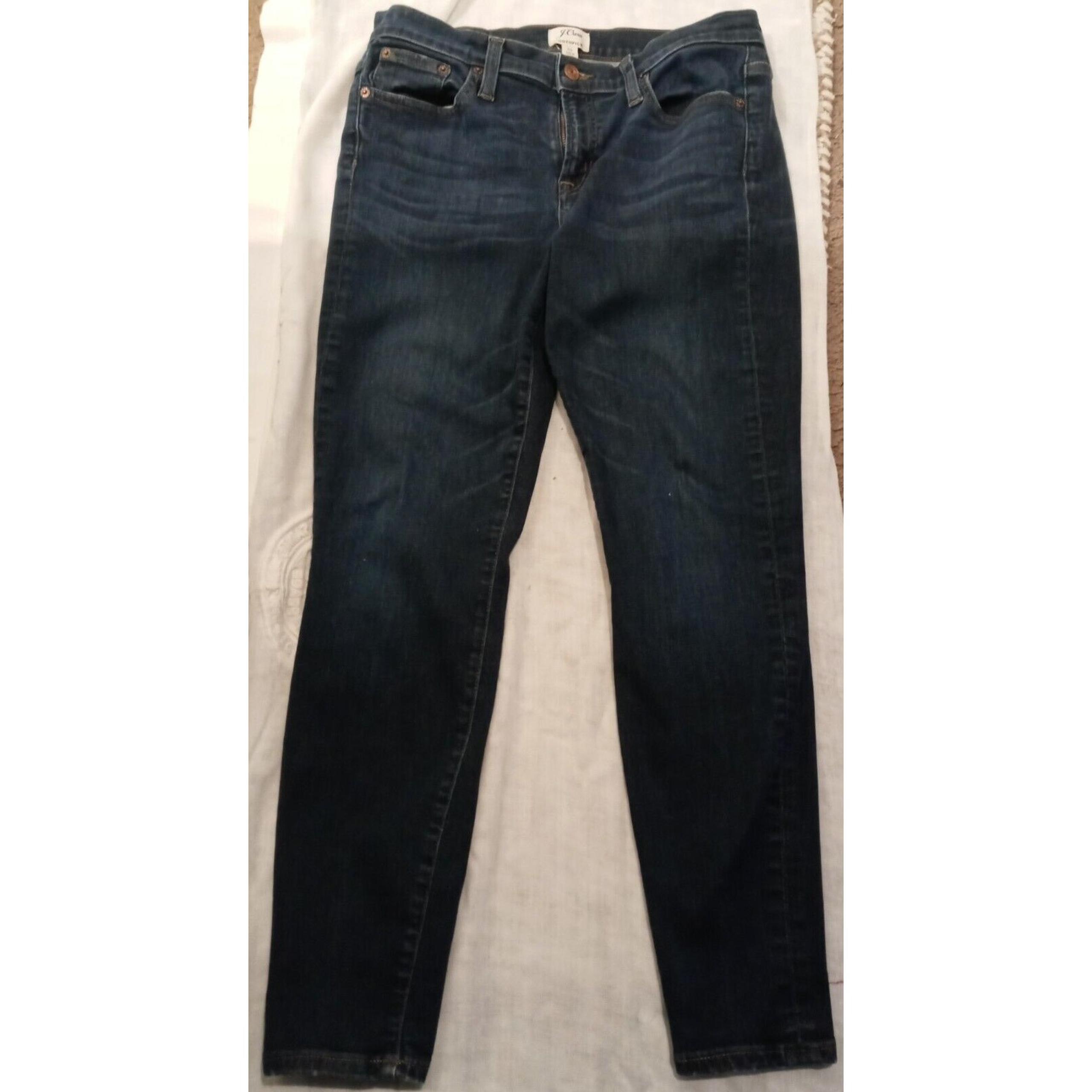 J.Crew Denim Jeans Ankle Woman's Size 30 Toothpick Low Rise Stretch Navy