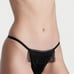 Victoria's Secret V-String Panty& Glitter RhinestoneGarter Belt BLACK SET