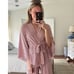 Lake Pajamas DreamModal Kimono Pajama Top in Red Stripe - Small