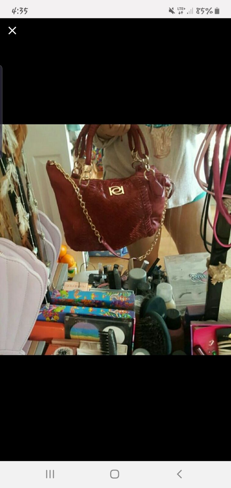 Bebe Red Burgundy Purse Handbag
