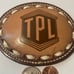 Vintage Metal Belt Buckle, Leather, TPL, 4 x 3\