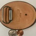 Vintage Metal Belt Buckle, Leather, TPL, 4 x 3\